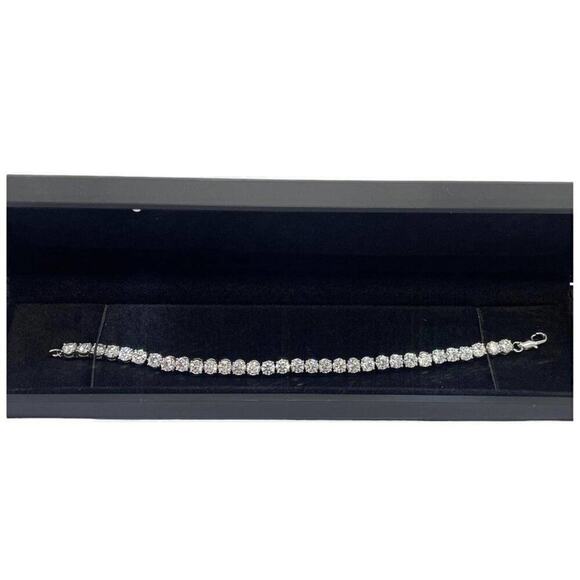 Moissanite Diamond Tennis Bracelet 3mm Adjustable 18K Brilliant Cut 7 In" - Picture 8 of 11